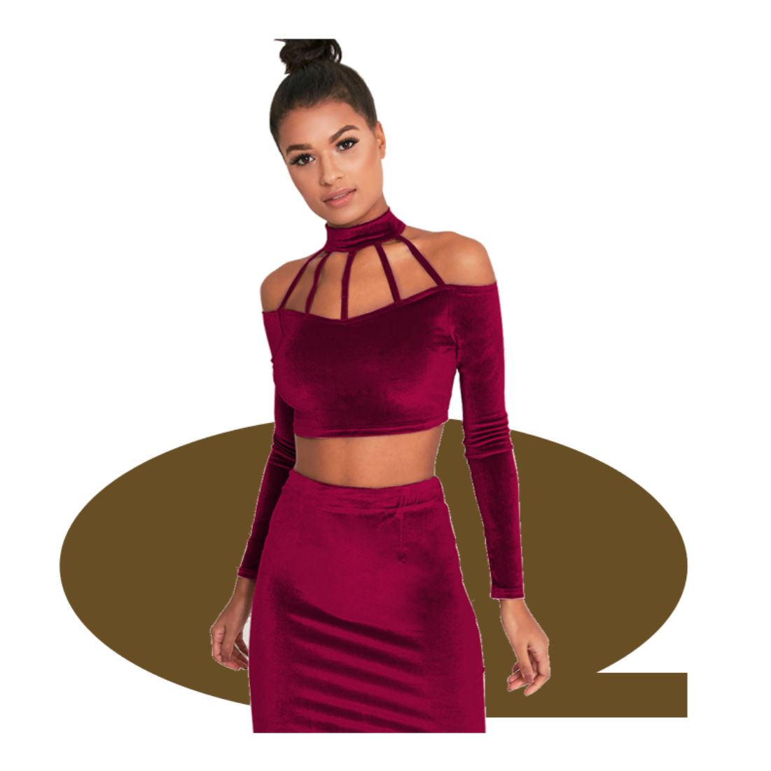 New fashion women's hanging neck off the shoulder clothing hip long skirt two-piece suit dress skirt fashion sexy party bar performance skirt female lady ladies woman women 2-piece shirt t-shirt blouse top long-skirt set 