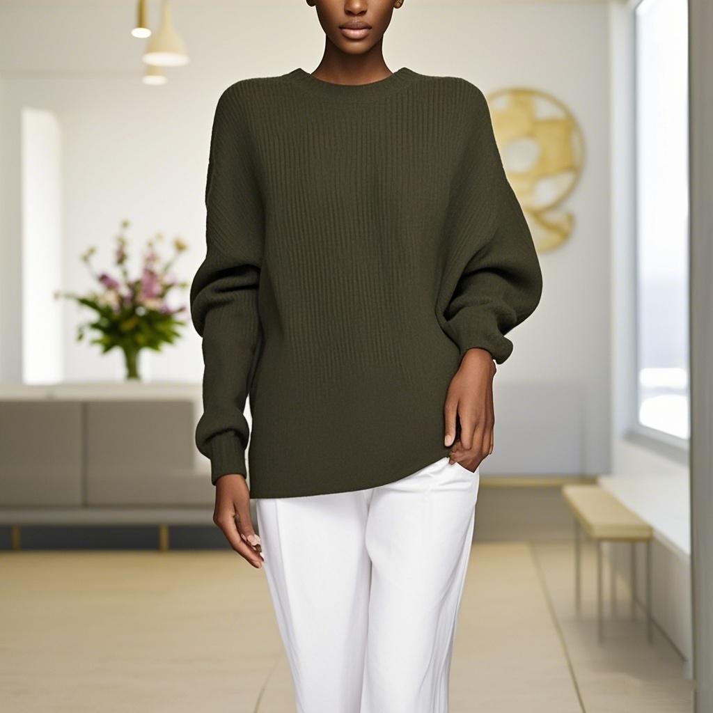 Wool knit Sweater Round Neck Women's Sweater