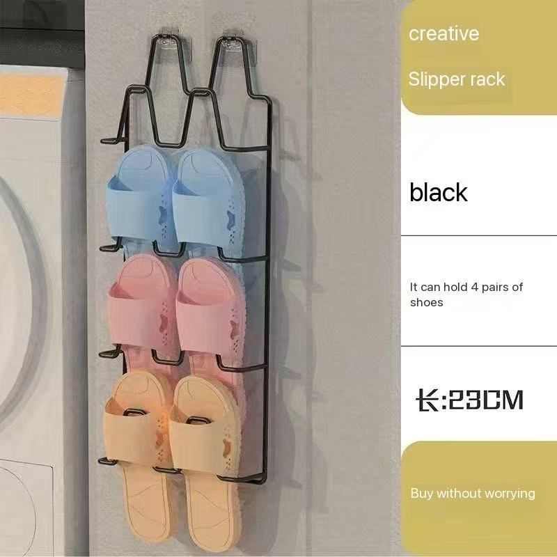 Shoe drying rack balcony living room floor-to-ceiling door hanging slippers shelf toilet bathroom wall hanging storage shelf artifact