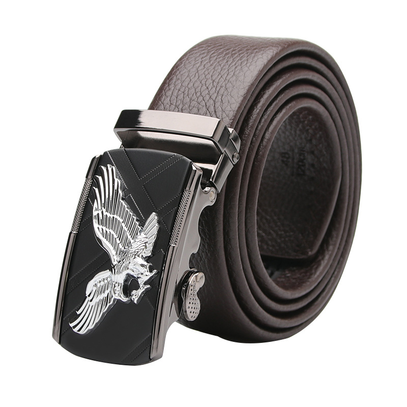 B102 Automatic Buckle Microfiber Scratch Resistant Imitation Men's Genuine Leather Belt