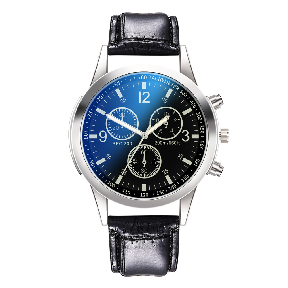 28040# Mens Watches Fashion Casual PU Leather Band Analog Quartz Date Watch Big Face Dress Wrist Watch