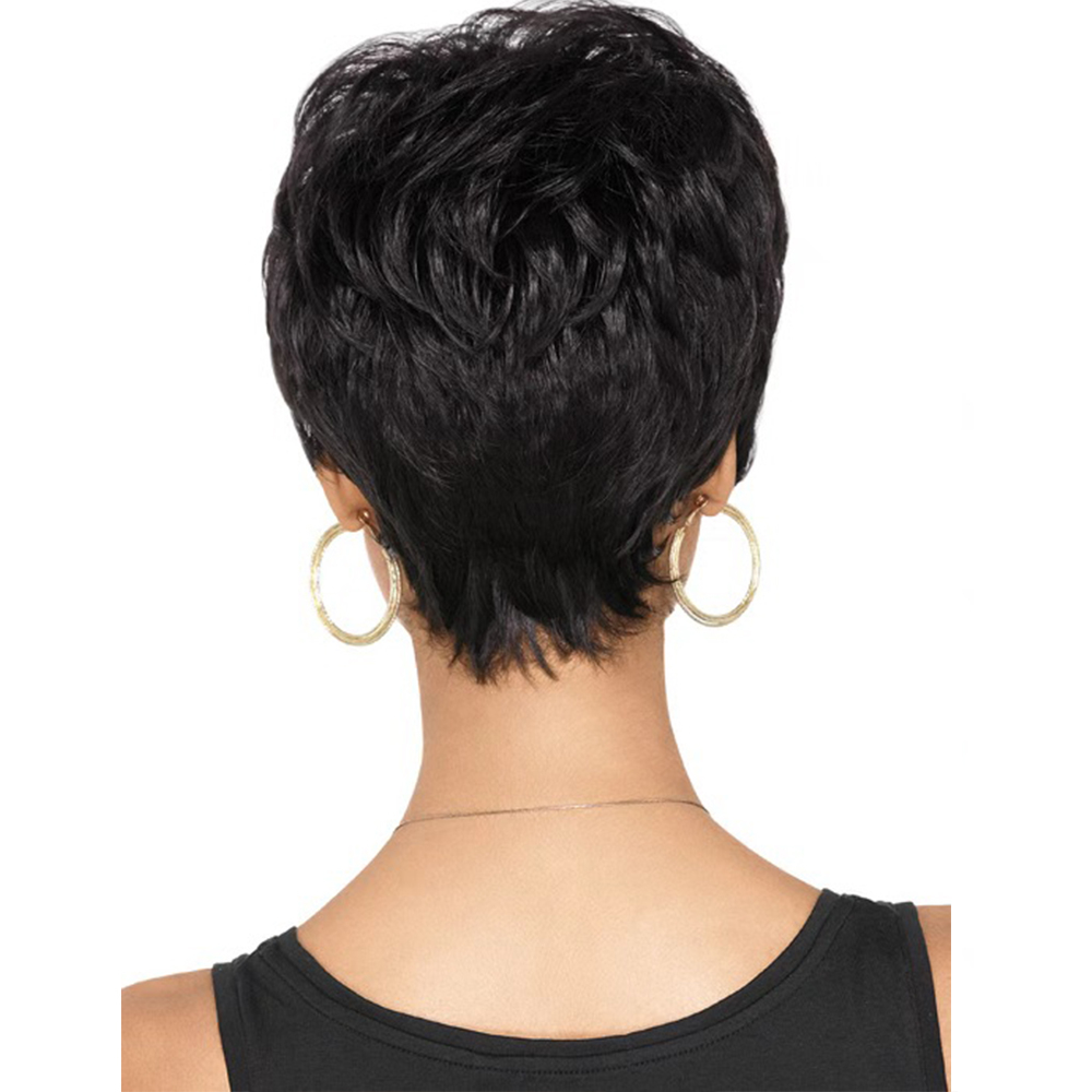 c8127/3707 Short Pixie Cut Wigs With Bangs Cute Brown Wig for Women Men Wigs Natural Looking Wig Heat Resistant Fiber Daily Party Wigs