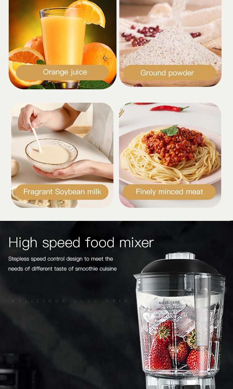 Timer function blender wall breaker food processor 2L pure copper motor