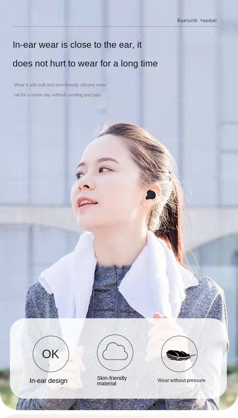 LZD U8 in-ear bluetooth headset touch version bluetooth headset, sports bluetooth headset
