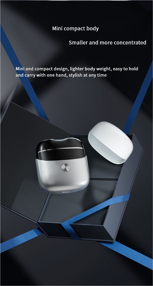 New mini electric shaver, fully washable with dual magnetic heads, suitable for home use and portable, men's facial hair trimmer