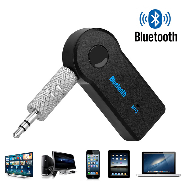 2 in 1 Bluetooth wireless receiver  Music Audio 5.0 Receiver 3.5mm Streaming Auto A2DP Headphone AUX Adapter Connector Mic Pc Car Headphones Hands-free Bluetooth adapter