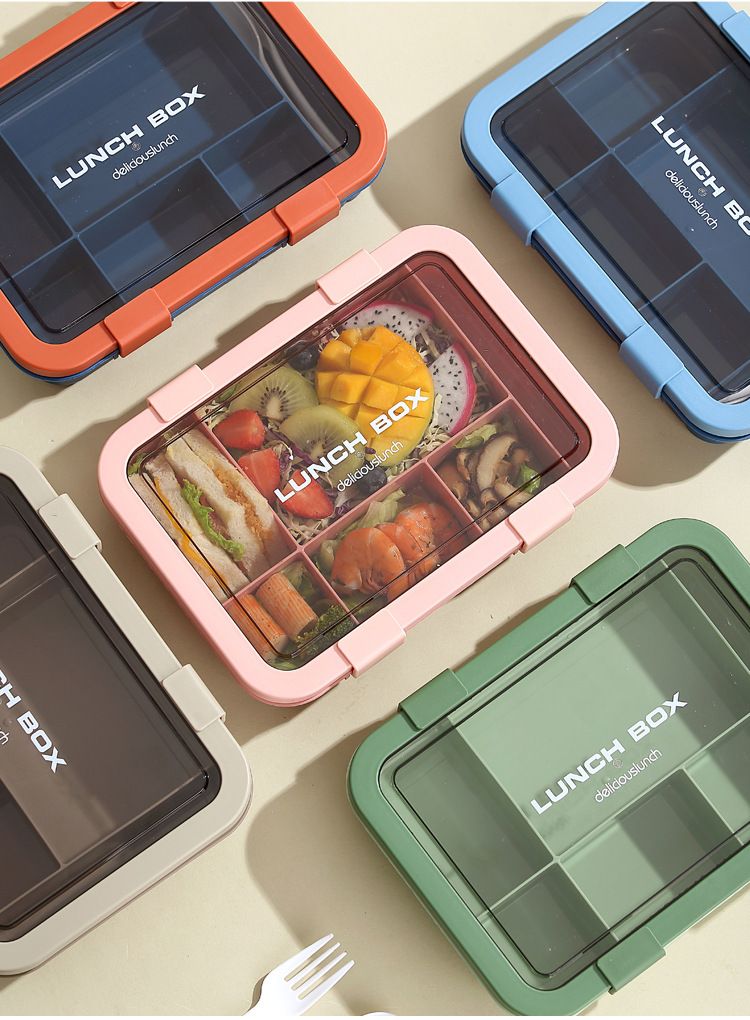 Lunch Box with Compartment Office Worker Light Portable Child Separate Meal Box Kitchen Dining Storage Travel To-Go Food Containers