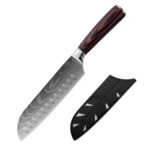 Kitchen Knives Chef knife 1-10 Pcs Set Cheap Laser Damascus Pattern Sharp  Japanese Santoku Knife Cleaver Paring Bread Knife