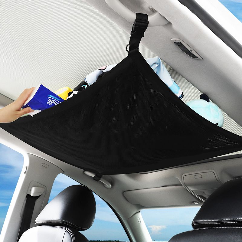 Car Roof Storage Bag Car Ceiling Storage Net Travel Supplies Hanging Storage Bag Interior Suspended Car Organizer Pouch
