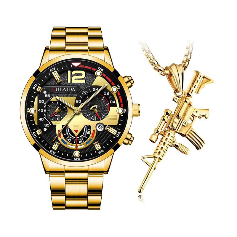 2pieces Set Men's Watch + Necklace