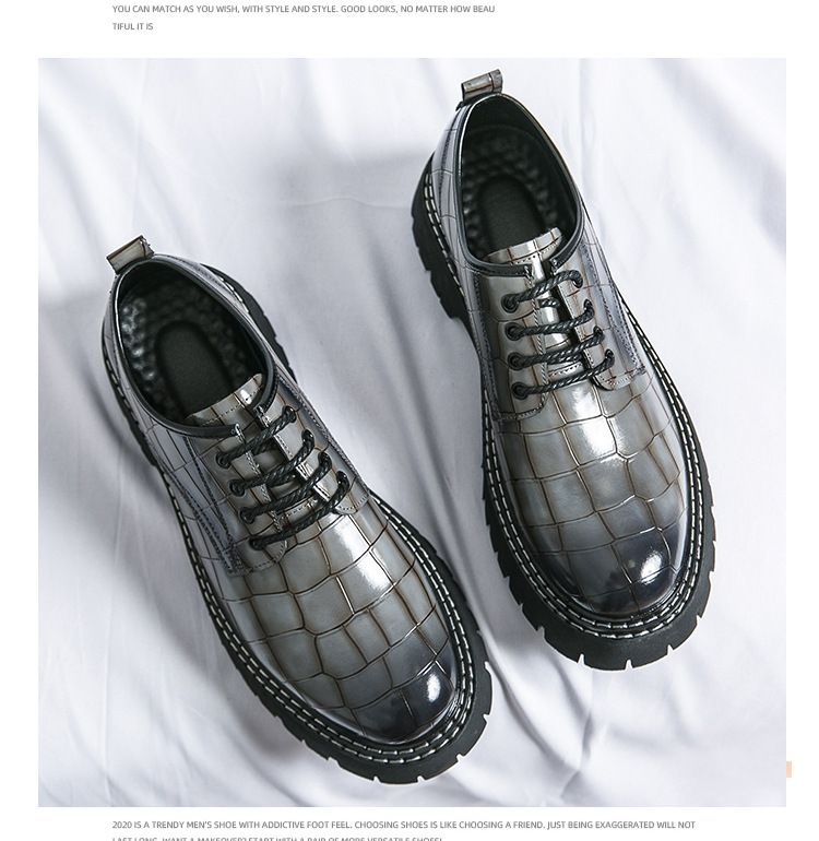 New men's thick-soled height-increasing club fashion shoes for Spring and Autumn 2025 cross-border large-sized men
