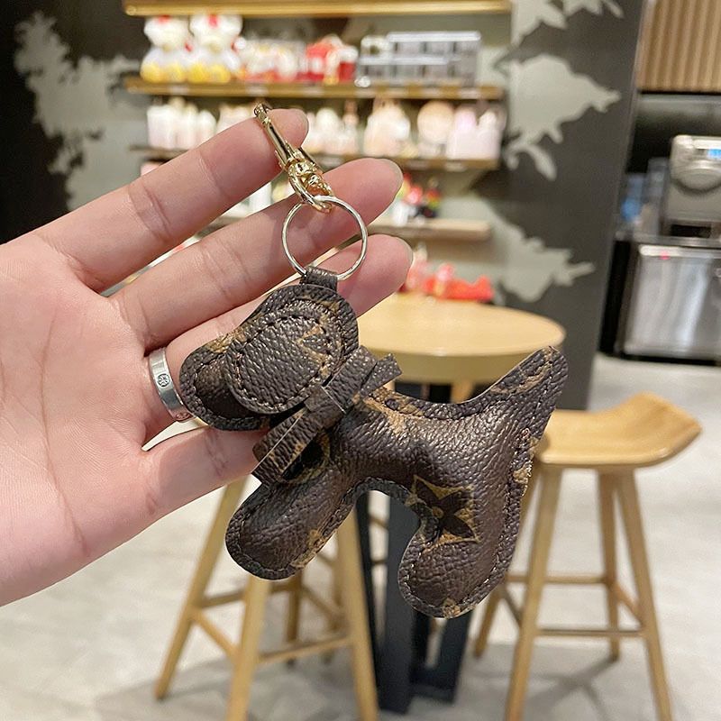 New PU Leather Mouse Keychain Female Fashion Tassel Hair Ball Wild Bag Pendant6