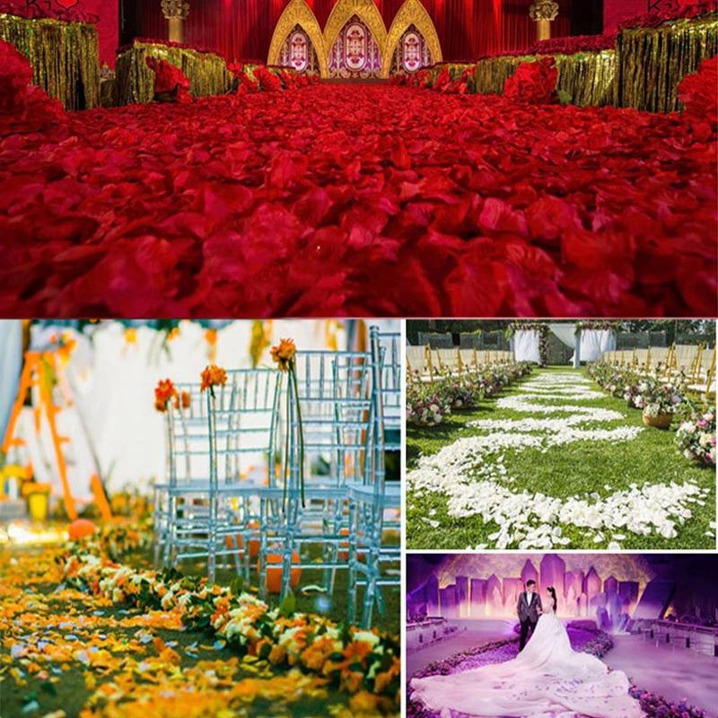 HBDZ01 1Pack(100Pcs) Red Rose Petals Artificial Multi-Functional Flowers Decorations, Wedding Party/Vase/Home Decor/Bridal Rose Flower Petals Favors Decoration