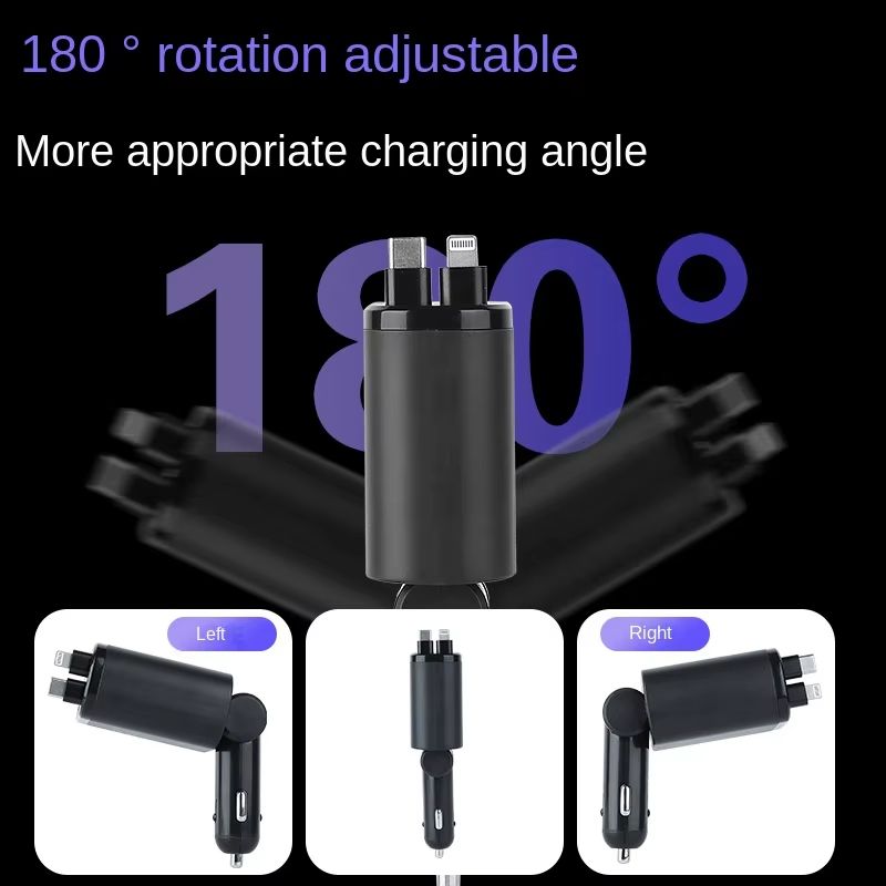Retractable Car Charger, 69W USB C Car Accessories Adapter for iPhone 16 USB C Charger Fast Charging, Fathers Day for Gifts, Travel Essentials Gifts for Women Men, for iPhone 16 15 14 13 12