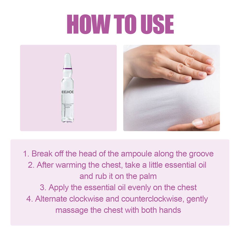 EELHOE Breast Enhancement Lift Ampoules Oil, Fast Firming Plumping Growth Enlargement Massage Boobs Oil Bigger Breast Beauty Body Care Ampoule