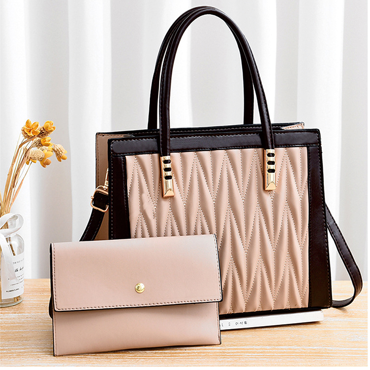 PU Female Bag New Bag Female Casual Fashion Diamond Lattice Mother Bag 2-piece Cross-body Single Shoulder Handbag