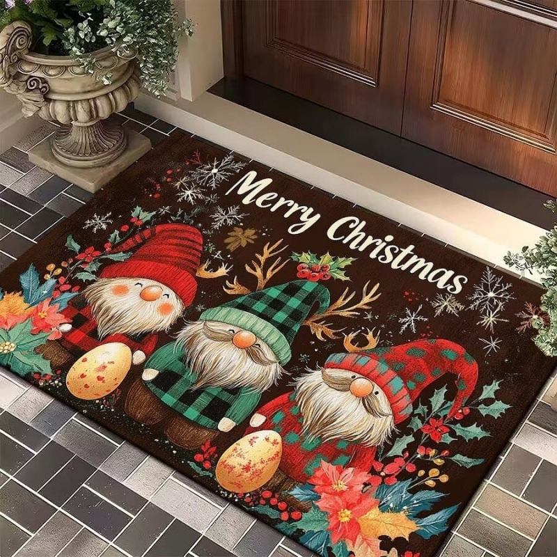 Christmas floor mat, dirt resistant, wear-resistant, crystal velvet carpet large size 80*120cm,60*90cm,50*80cm,,40*60cm Festival Decor carpet