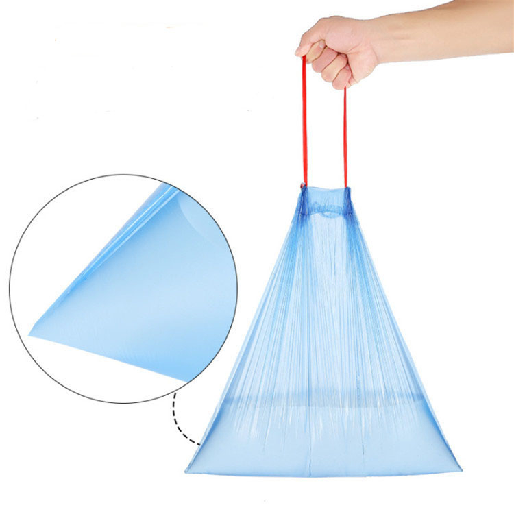 1914 15PCS/Roll Household Garbage Bag With Drawstring Disposable Kitchen Supplies Bathroom Portable Cleaning Big Plastic Bag
