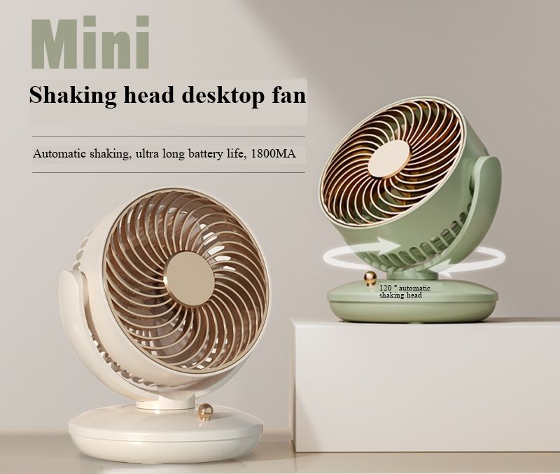 Rechargeable Oscillating Mini Fan Long Battery Life Portable USB Desktop Small Fan for Home Office Dorm