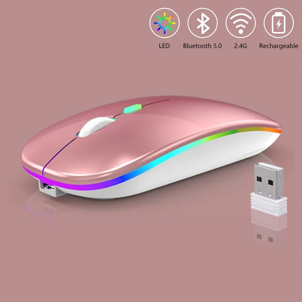 Transparent Wireless Bluetooth Mouse | Multi-Device & Silent Rose Gold Non-Transparent 