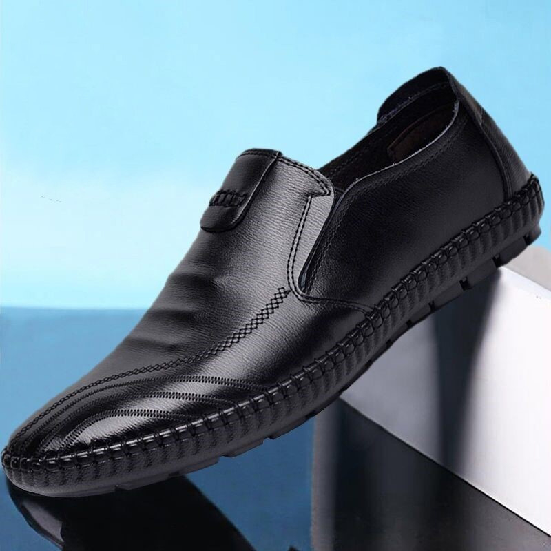 Men's New Breathable Driving Soft Sole Casual Leather Shoes Simple and Comfortable Work Shoes