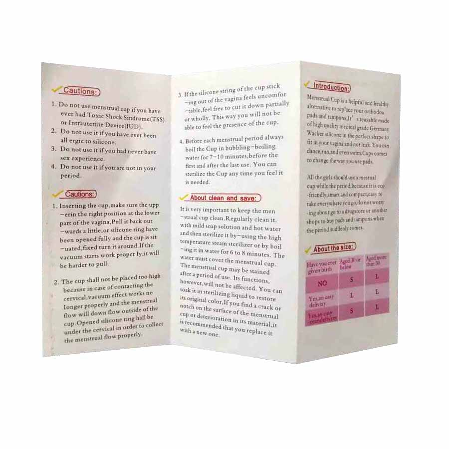 Menstrual Cup Silicone Women's Menstrual Cup Aunt Menstrual Cup Girls' Private Parts Menstrual Period Supplies Sanitary Napkins