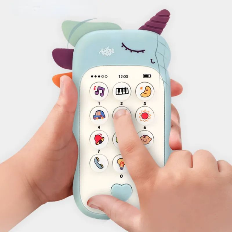 Baby Phone Toy Music Sound Telephone Unicorn Sleeping Toys With Teether Simulation Phone Kids Infant Early Educational Toy Kids Gifts