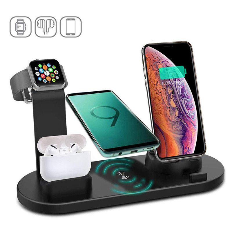 Three in one wireless charger for mobile phones, 15W fast charging, suitable for mobile phones, watches, headphones, charging base, desktop stand