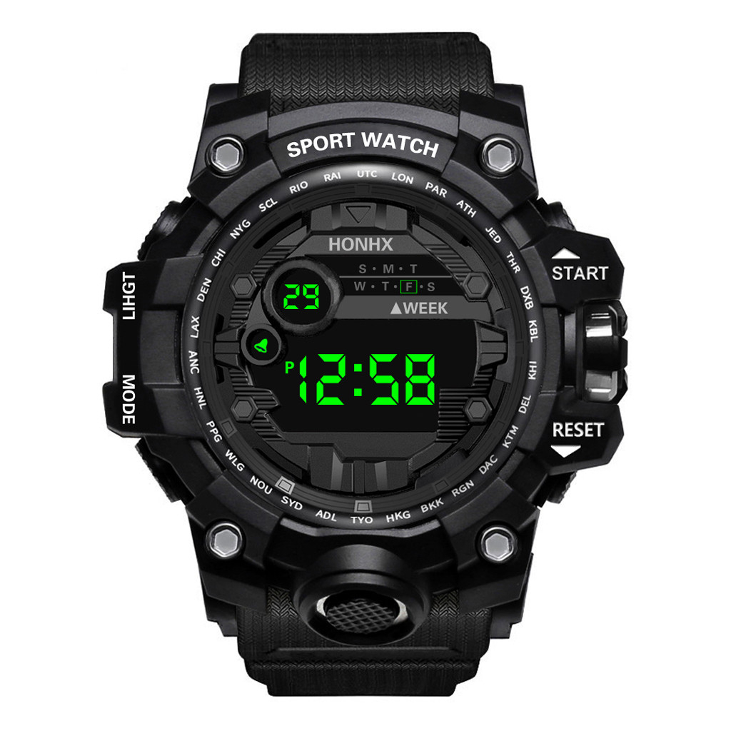Mens Watch Simple Luminous Sensor Led Digital Electronic Bracelet Watches Outdoor Running Sport Waterproof Watch Relogio Reloj