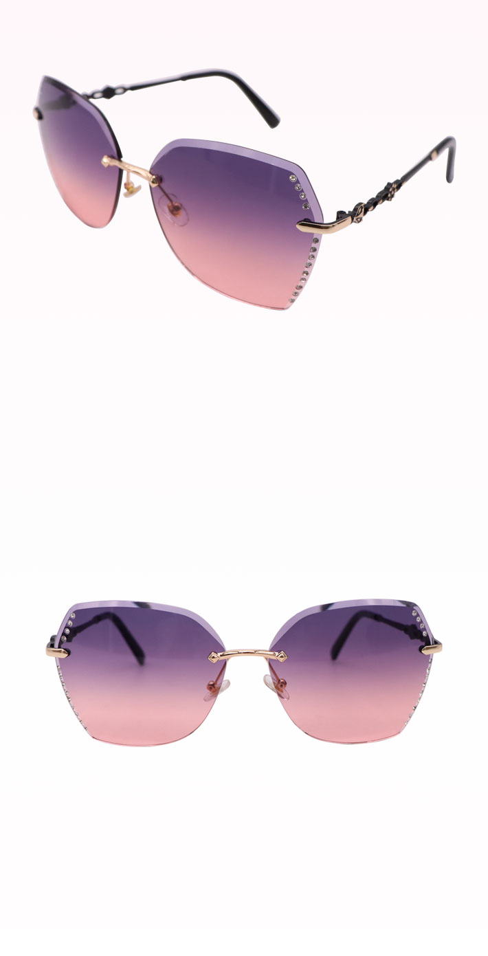 956 Fashion Lady Sun Glasses Rimless Rhinestone Decor Women Sunglasses Vintage Alloy Frame Butterfly Classic Brand Designer Shades
