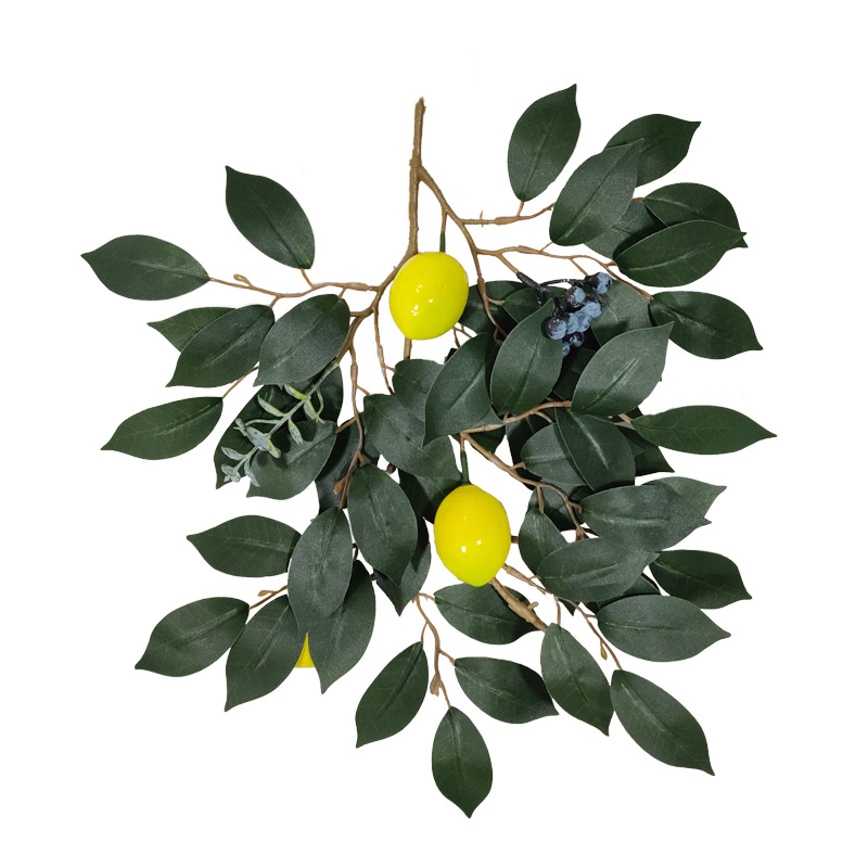 Artificial Plant Branches Faux Fake Lemon Stems Greenery Plants Ornament for Wedding DIY Crafts Table Centerpiece Holiday Decor