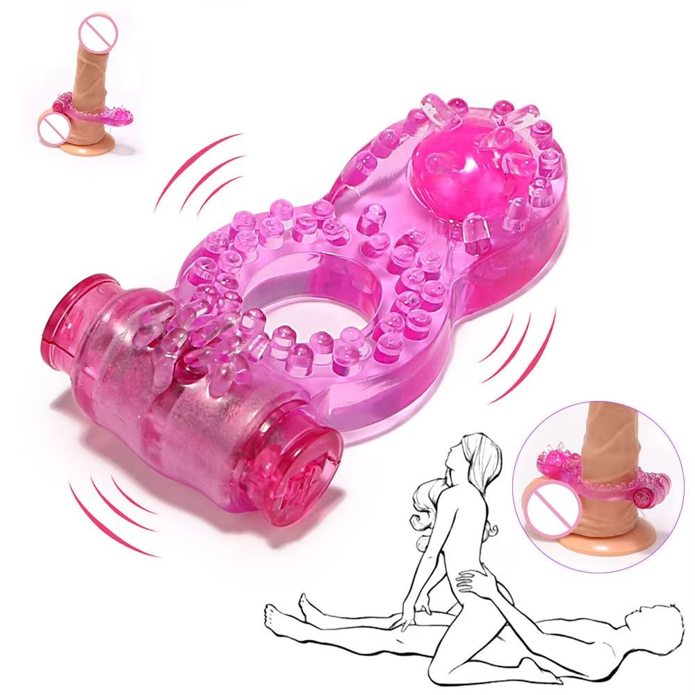 Cock Ring Vibrator Strong Penis Erect Penis Ring Crystal Butterfly Vibrating Rings Enhance Sex Ability Product Sex Toys For Men