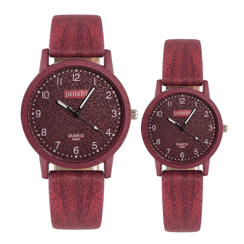 PD529-1 Fashion Women Simple Roman Digital Wrist Watch Quartz Frosted Belt Strap Watches for Men