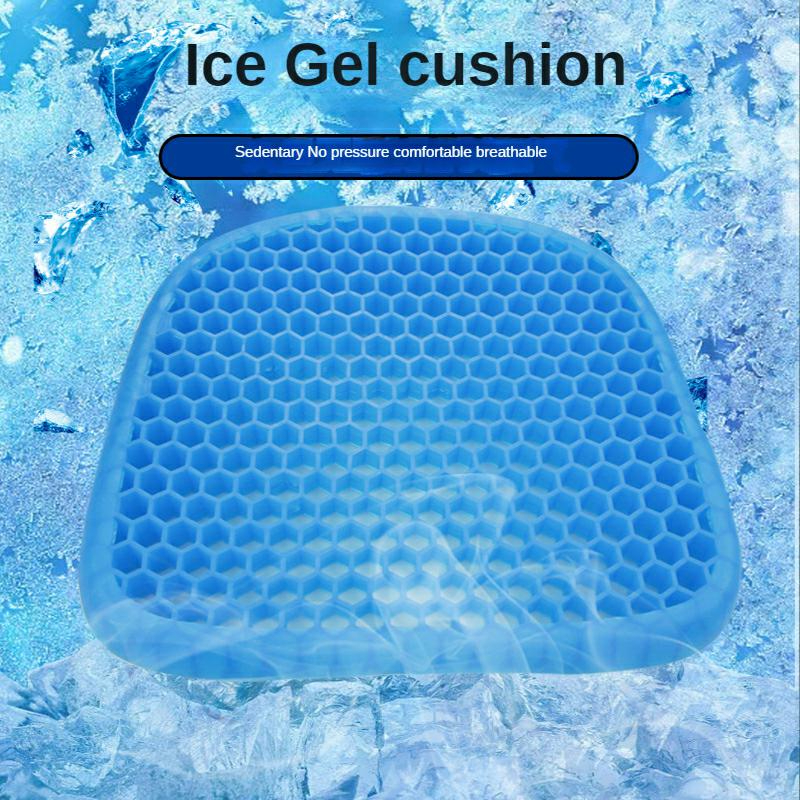 Gel Seat Cushion, Cooling seat Cushion Thick Big Breathable Honeycomb Design Absorbs Pressure Points Seat Cushion with Non-Slip Cover Gel Cushion for Office Chair Home Car seat Cushion for Wheelchair 