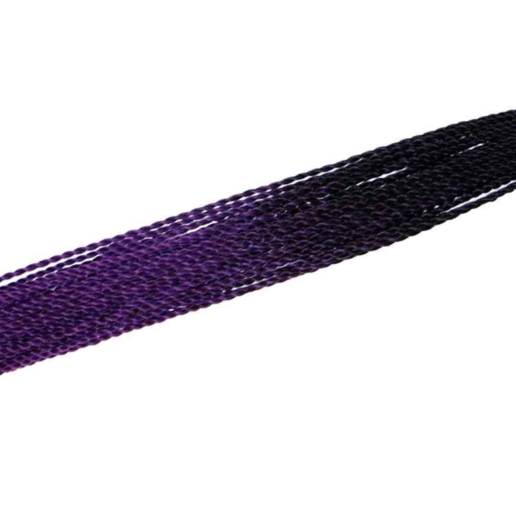 TB11 24inch Woman Gradient Color Twist Braids Hair Extension 30strands/Pcs 60cm Black+Purple 1Pcs/Bag