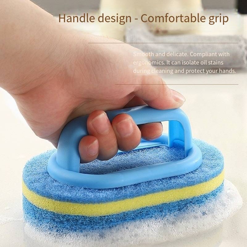 Multi-functional Household Cleaning Brush Thickened Multi-layer Sponge Scrubber Stain Remover Dish Pot Washing Brush Floor Bathtub Sink Scrub Brush Kitchen Bathroom Cleaning Tool