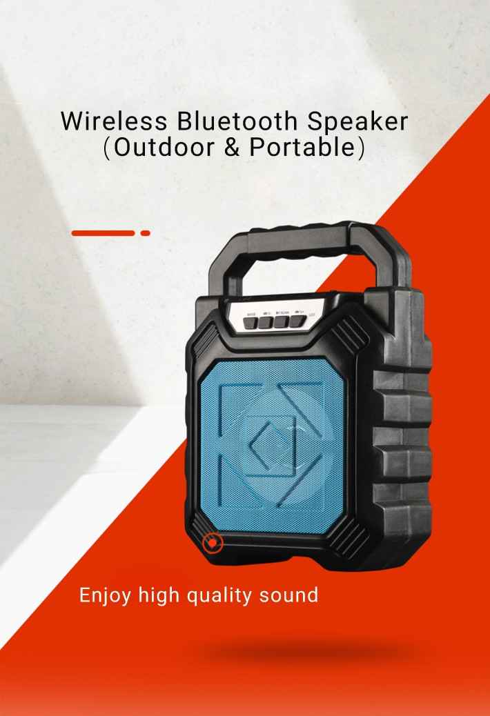 LLT 668 Bluetooth Speaker with Handle Portable Bass Stereo Subwoofer Wireless Speaker Black