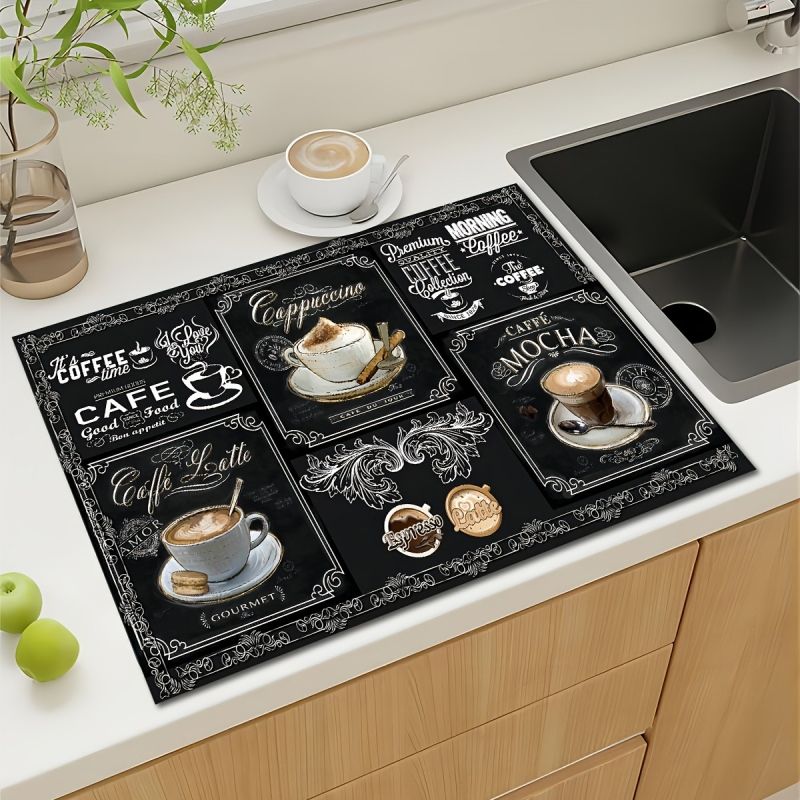 Diatom mud coffee machine mat, dirt resistant, wear-resistant, easy to clean, dining table insulation mat, tableware mat, kitchen drain mat 