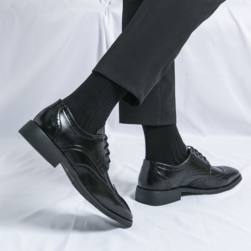 Men Oxford Brogue Leather Shoes Man Elegant Dress Formal Shoe Male Footwears The Suit For Official Office Wedding Party Business