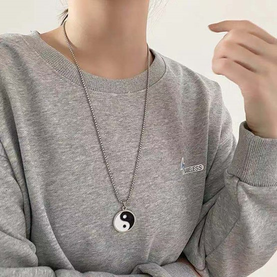  Chinese  Yin and Yang  five elements Gossip compass pendant necklace for the boy and girl Retro necklace
