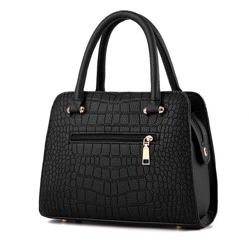 Crocodile leather women's bag V letter designer women's handbag