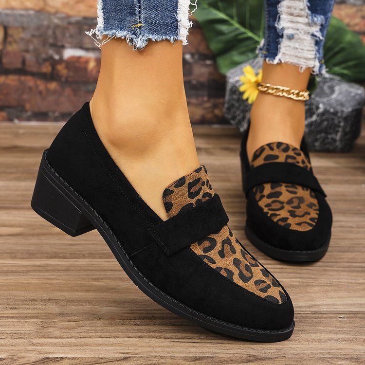 2024 summer new bow leopard print casual single shoes women shallow mouth pointed head outside penetrating air single shoes 5566