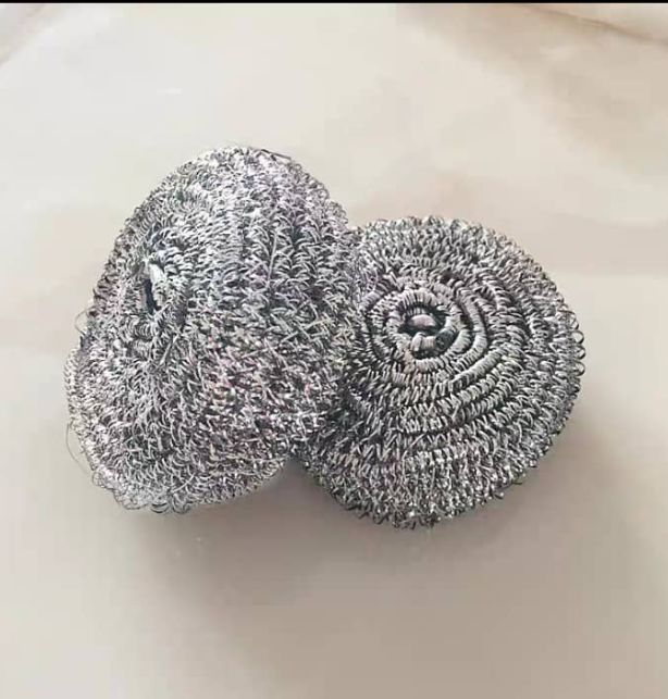 2PCS Metal Kitchen Scrubbing Sponges Dishwashing Scouring Pads Stainless Steel Scrubbers for Cleaning Dish Steel Wool Scrubber