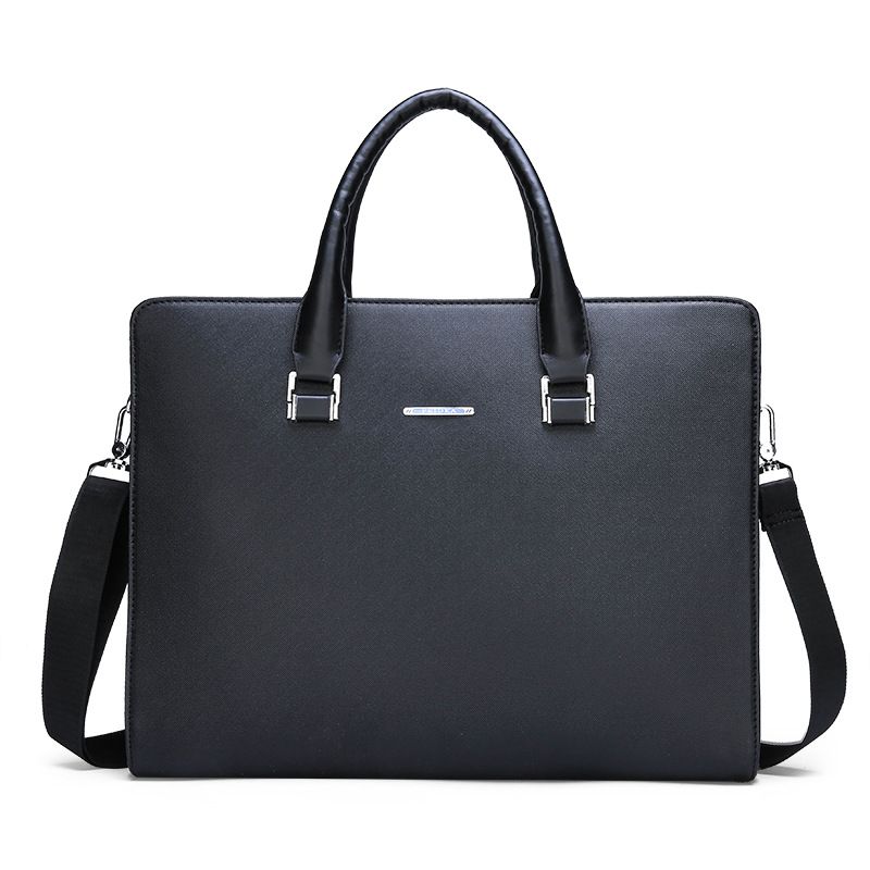 Large capacity new business men's portable horizontal briefcase leather one-shoulder diagonal computer briefcase 9910