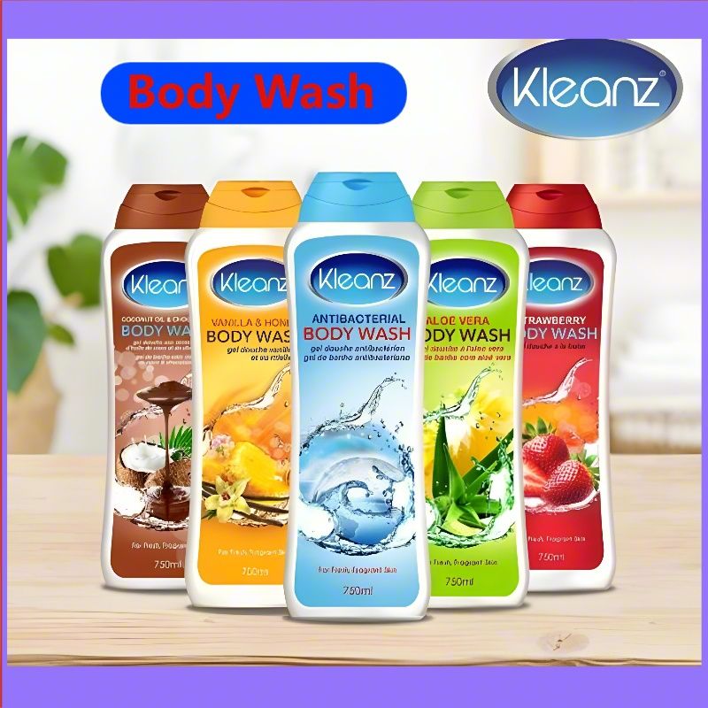 Kleanz Body Wash,Shower Gel - 750ml Vanila&Honer\Strawberry\Aloe Vera\Antibacterial