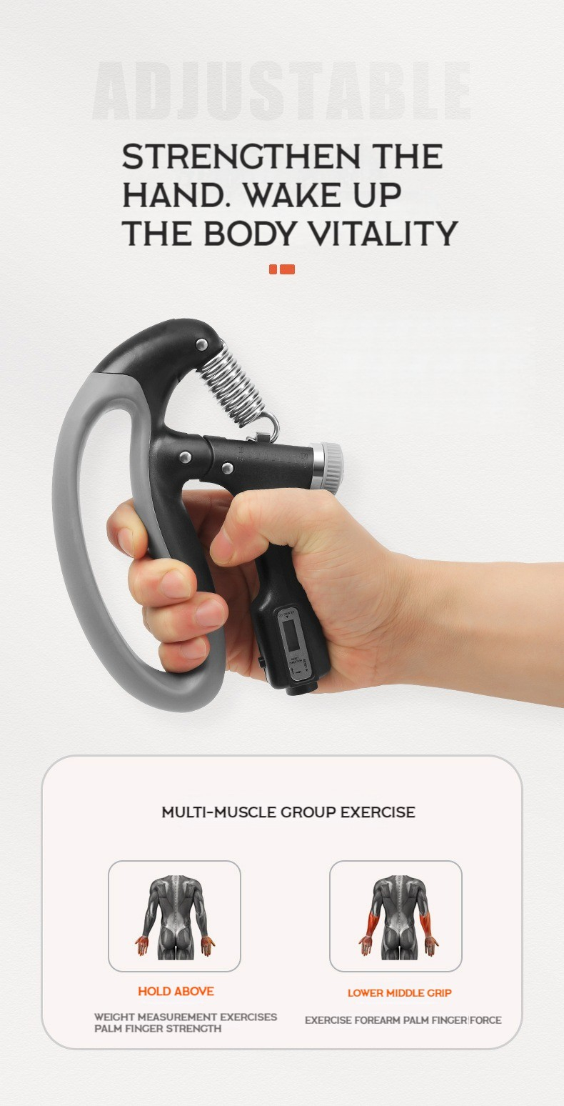 QC056 10-100Kg Adjustable Heavy Gripper Fitness Hand Exerciser Grip Wrist Training Increase Strength Spring Finger Pinch Expander Tool