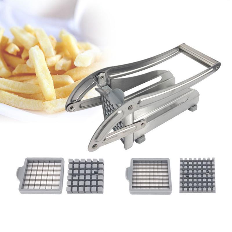 Stainless Steel Potato Chipper, Multi-Function Vegetable Slicer & French Fry Cutter, Manual Kitchen Tool for Cutting Potatoes, Cucumbers & Veggies into Strips, Easy to Clean & Durable
