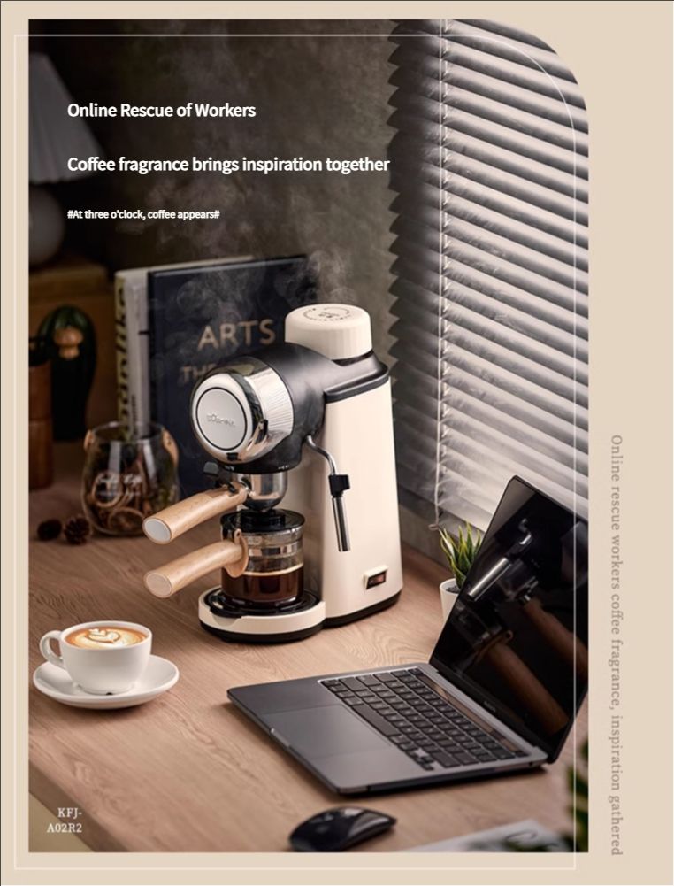 Coffee machine household small Italian semi-automatic office all-in-one machine American hand-grinded coffee pot