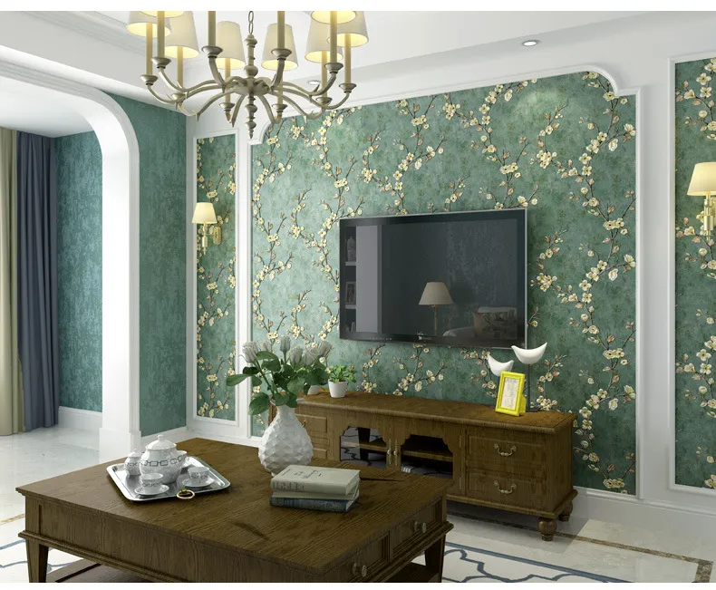 Green 3d Floral Embossed Wallpaper Living Room Bedroom Home Decor Wall Paper Roll Wedding Room Wall Covering Solid Flower Murals