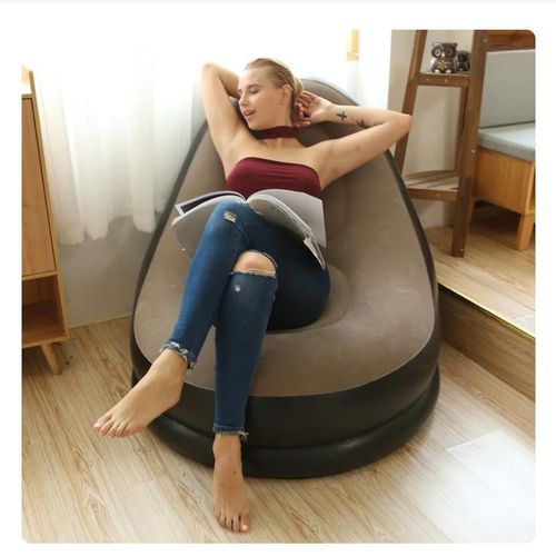 Inflatable Leisure Bean Bag Sofa Lazy Couch Bag Chair with Footstool